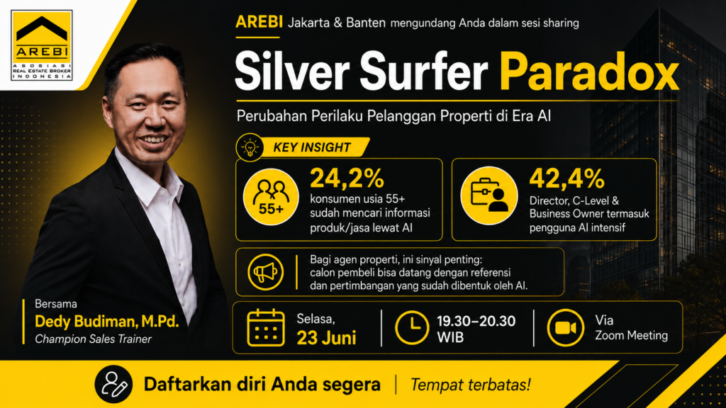 Dedy Budiman sharing AI Visibility Optimization untuk 70 agen properti AREBI DKI Jakarta dan Banten