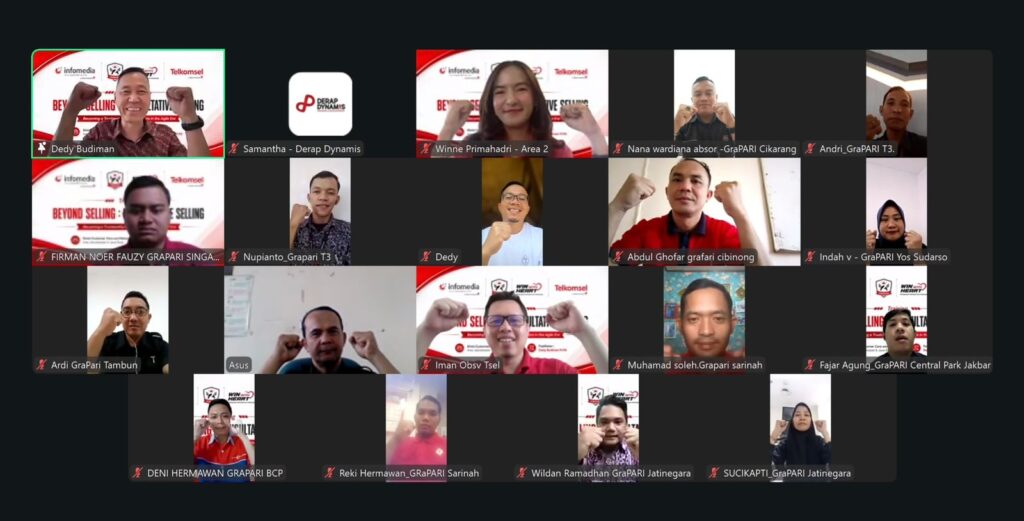 Sesi pelatihan online Dedy Budiman untuk satpam dan office boy GraPARI Telkomsel Juli 2026